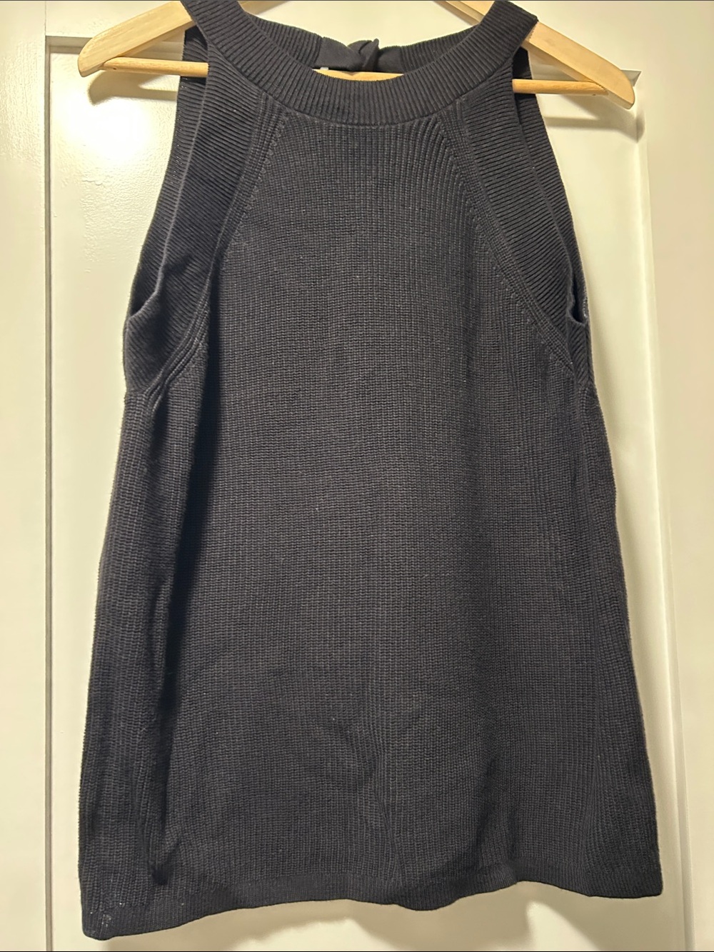Ann Taylor Black Ribbed A-Line Knit Sweater